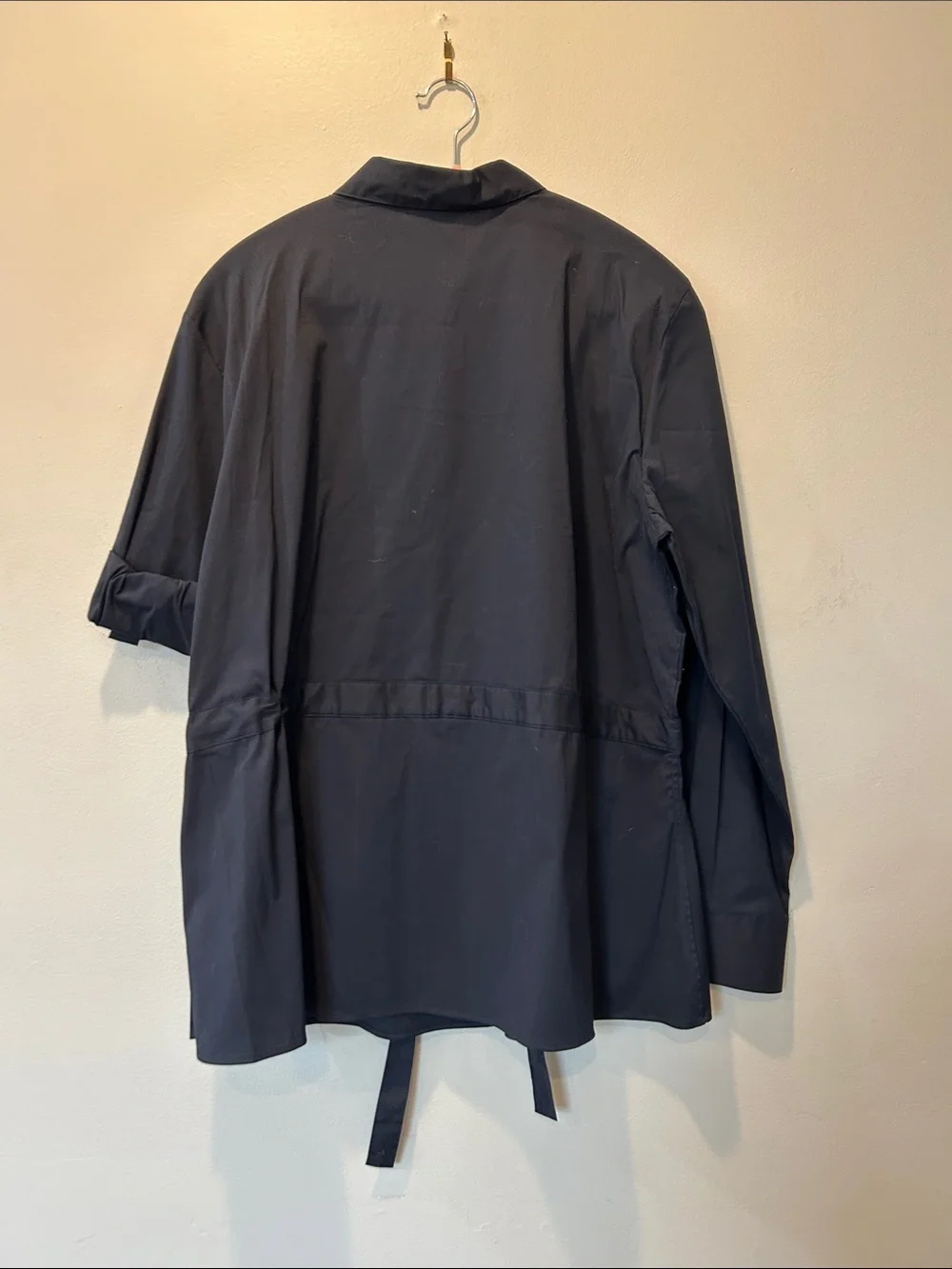 Brooks Brothers Navy Collared Button-Front Blouse